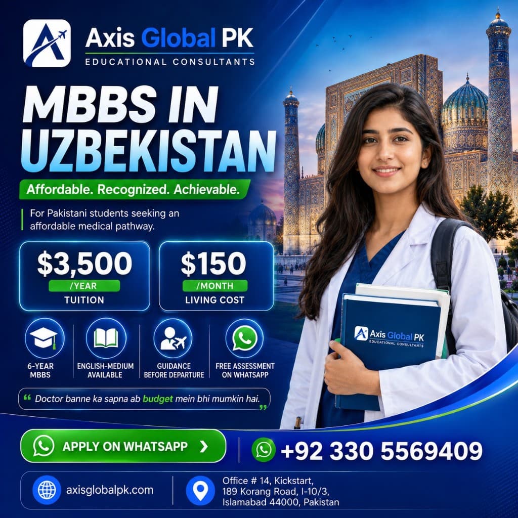 Pakistani medical student with Axis Global PK — MBBS in Uzbekistan, Samarkand